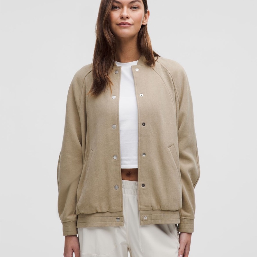 Lululemon Athletica Beige Bomber Jacket